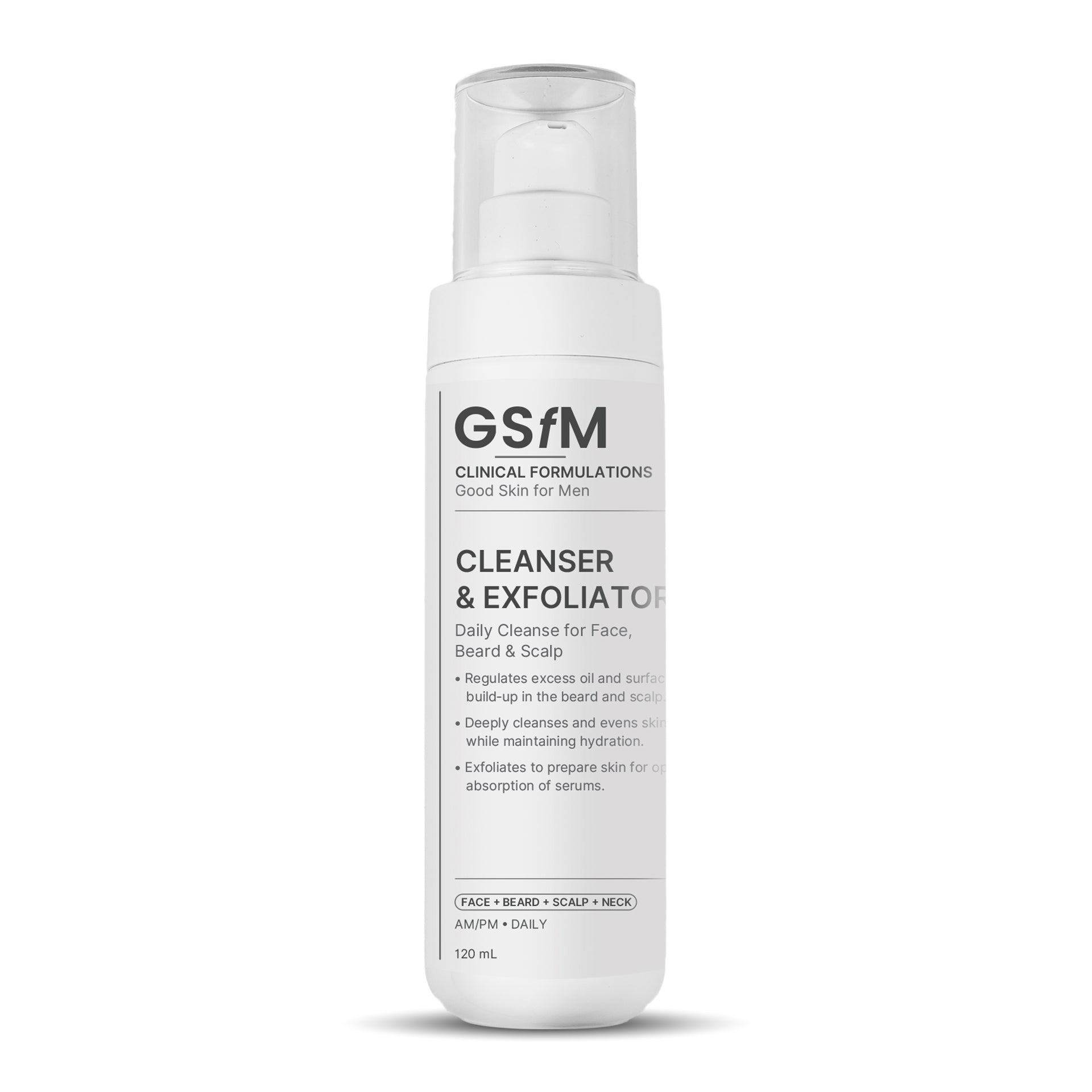 Face / Scalp / Beard & Neck Cleanser and Exfoliator 120ml